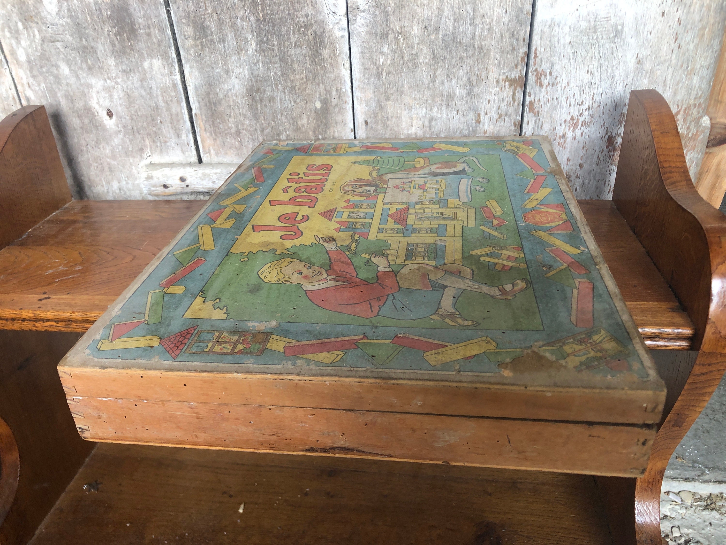 Jeu De Construction En Bois Vintage Garnier Cornil N°1504 - Chalet - Occasion