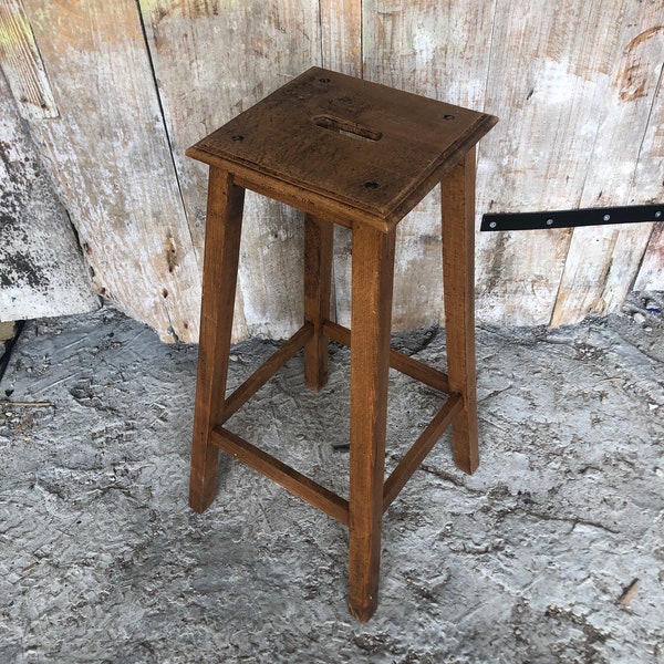 Tabouret Haut Bar Bois Vintage #A181