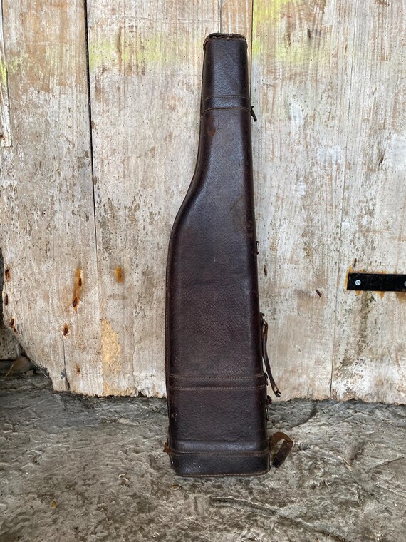 étui à fusil en cuir ancien - bibelot & co