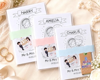 Children’s Wedding Activity Pack | Kids Colouring Story Book and Stickers | Pearlescent Rustic Wedding