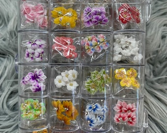 Set 100pcs handmade 3D Nail Flowers - Acrylic Nail Flowers - 3D Flower Nails art .