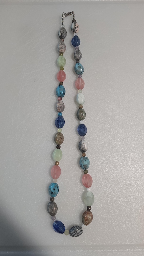 Vintage Gemstone & Glass Beads Handmade Necklace