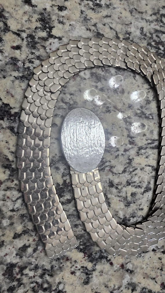 Vintage Silver Metal Stretch Expandable Belt - Etsy New Zealand display picture 3
