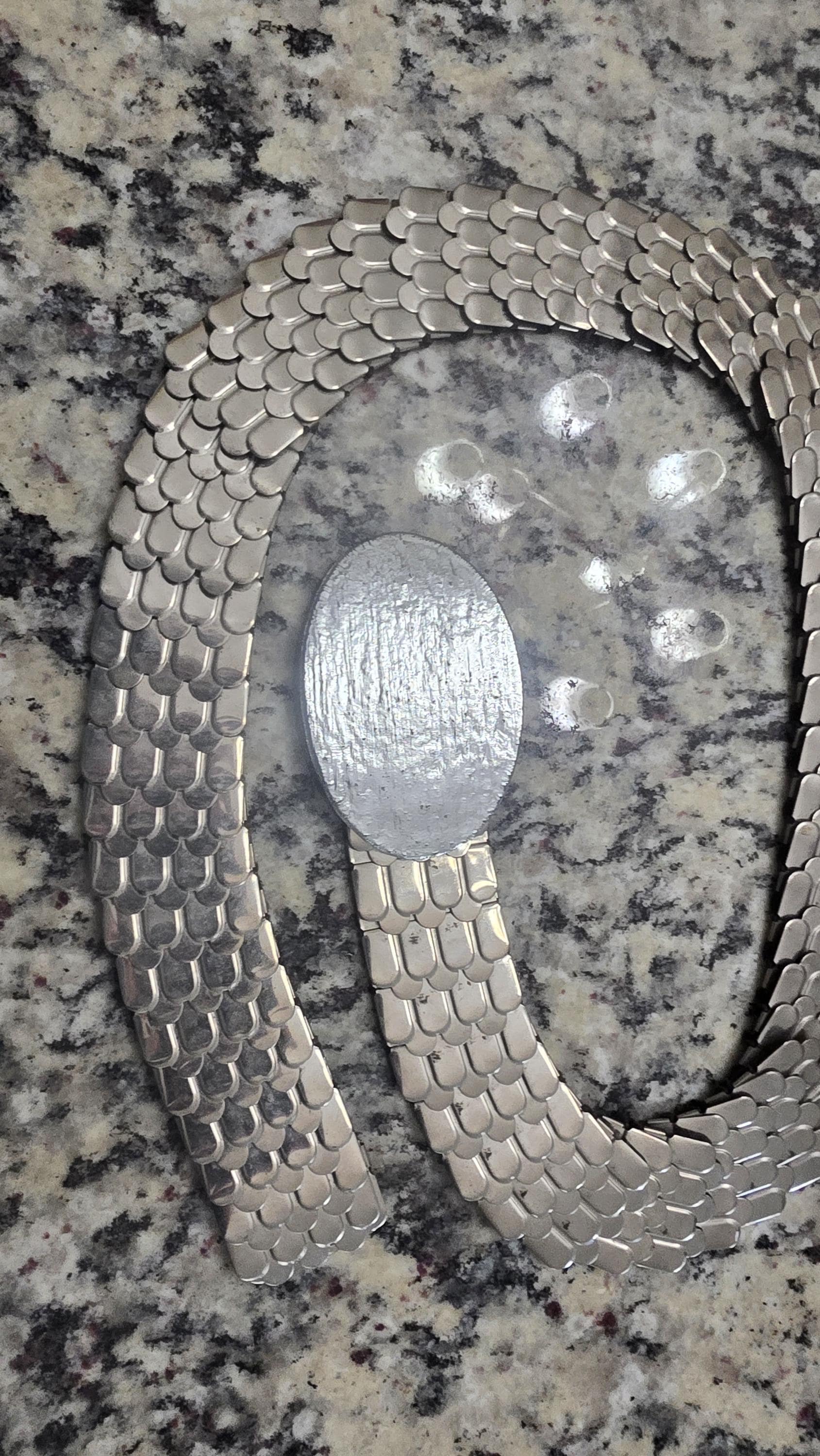 Vintage silver stretch metal belt Gorgeous 70s Chrystal stretch Metal belt S M – Cherry Pick  main image 2