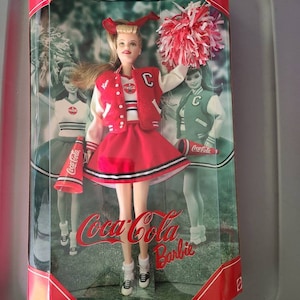 Vintage rare 2000 collector edition cheerleader coca cola Barbie NIB by Mattel