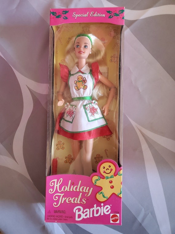 katoen server zin Vintage Rare 1997 Holiday Treats Special Edition Barbie Nieuw - Etsy België