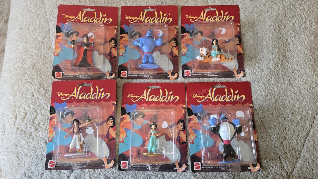 Vintage 1990s Complete Set 6 Disney Aladdin Figurines NIB - Etsy