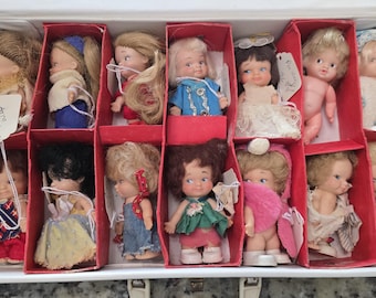 Rare Vintage 1960s Pee Wee Dolls and Case