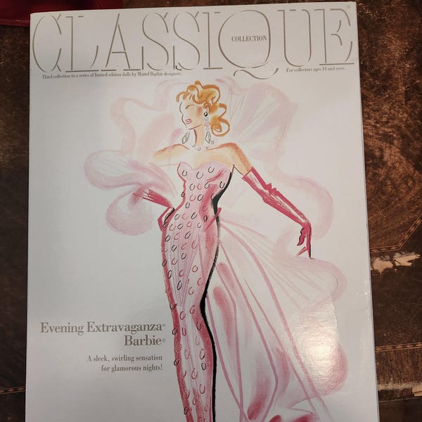 Vintage Rare 1993 Evening Extravaganza Barbie by Mattel NIB Classique Collection 3rd in a series by Kitty Black Perkins