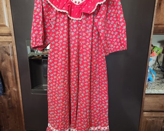 Vintage Hawaiin red and white print dress