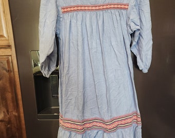 embroidered prom dress long Hattie Dress in Cornflower Blue Lace XXS main image 1