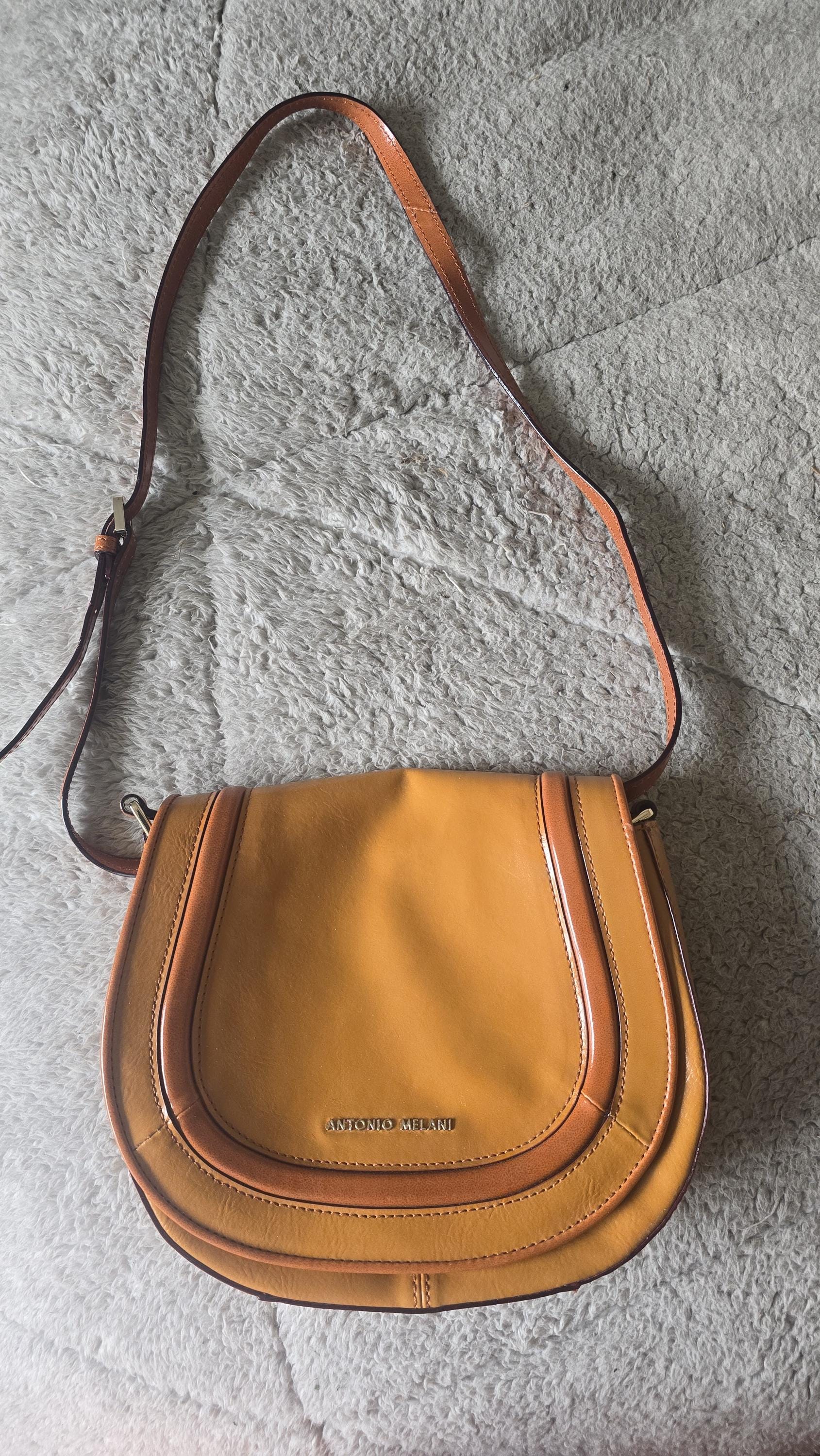 Vintage Antonio Melani Structured Leather Crossbody Purse - Etsy