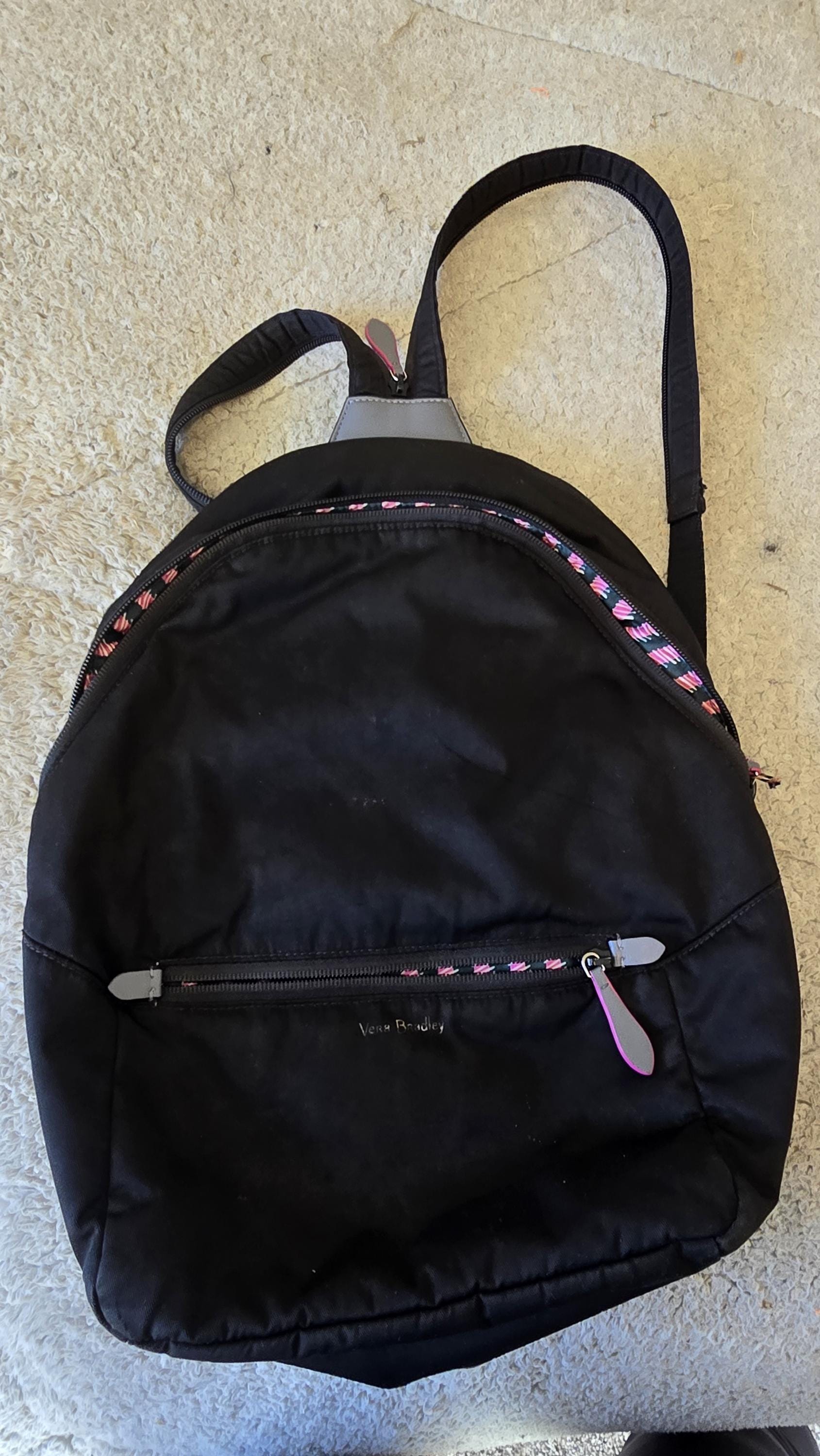 Vera Bradley Backpack in Black and Pink Outlet Essential Large Backpack - Cotton | Vera Bradley  main image 2