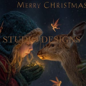 Reindeer Christmas Children background , Maternity, Digital Backdrop, Xmas Digital composition, Christmas, festive