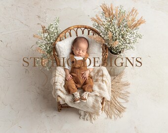 Digital Backdrop Newborn Neutral Basket, Photo Prop Nest, Newborn Digital Overlay, Overhead Baby composite, baby floral background