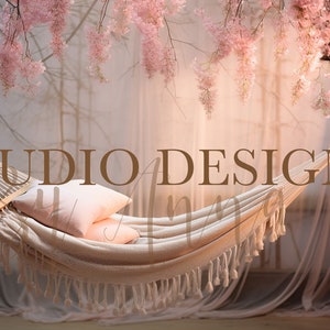 Floral Swing, Newborn and Maternity Digital Background, children Backdrop, Floral Backdrop Maternity Photography Overlay, Photo Prop, Pink