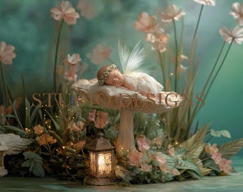 Magical Fairy Backdrop children Digital composition, Whimsical photo overlay, Princess digital background, girly dreamy photo set up
