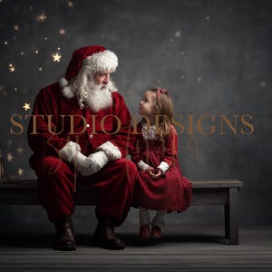 Santa digital overlay, children Christmas digital background, Xmas composite, kids festive digital backdrop, Father Christmas set up