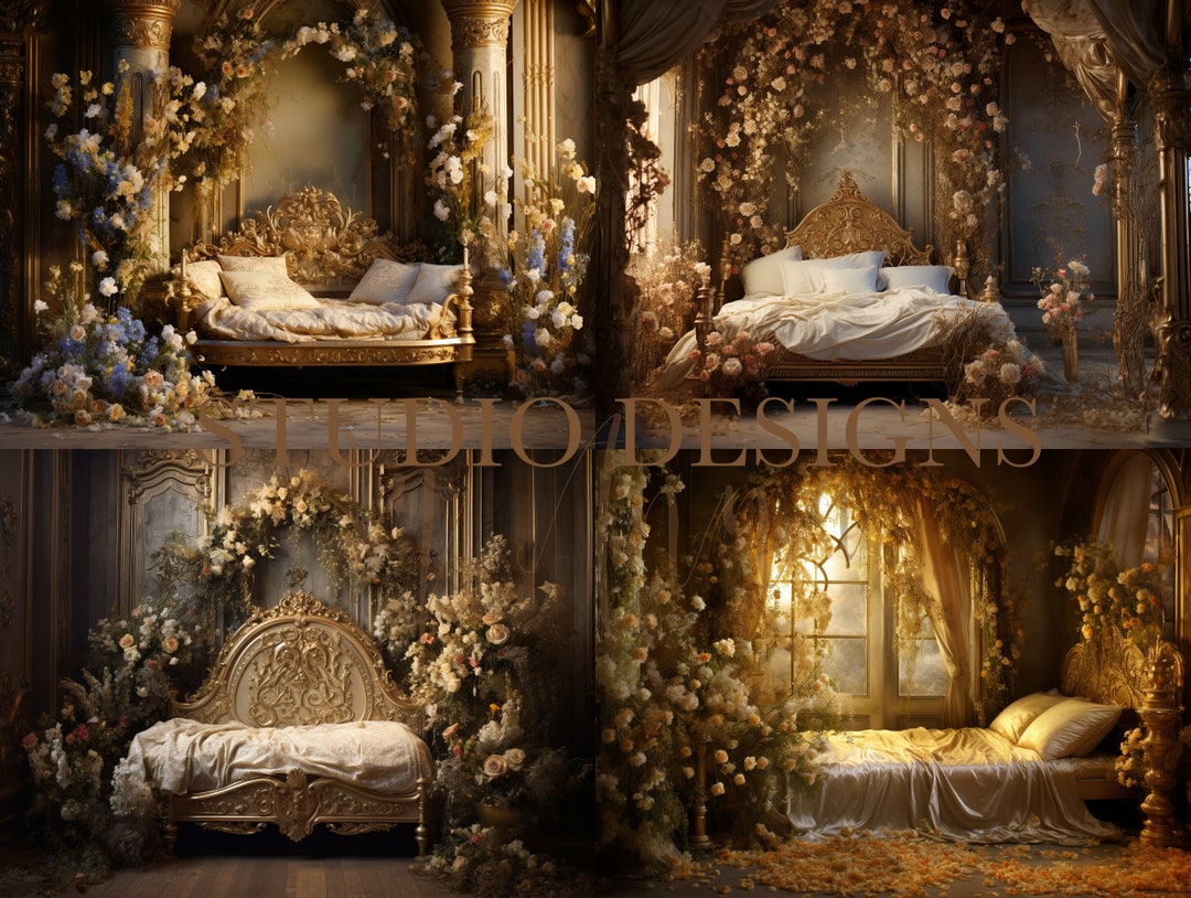 4 Room Digital Backgrounds Floral Bundle Digital Composite Maternity ...