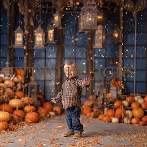 Halloween Digital Backdrop , children Digital composition, spooky cute background kids overlay, pumpkins, autumnal tones, fall digital scene