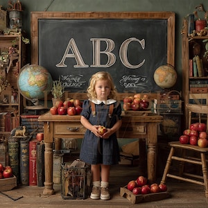 Digital skolbakgrund, Tillbaka till skolan-bakgrund, Klassrumsöverlägg, Photoshop-komposition, barnporträttkomposit, klassrumstavlabakgrund