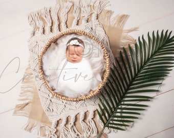 Boho Newborn Digital Background, Simple, Baby Digital Composition, minimalistic
