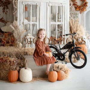 Halloween Digital Backdrop , children Digital composition, spooky cute background kids overlay, pumpkins, autumnal tones, fall digital scene