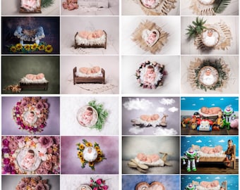 30 Newborn digital backgrounds, digital props, newborn backgrounds, photoshop edit props, big package, huge bundle, sale, bestseller