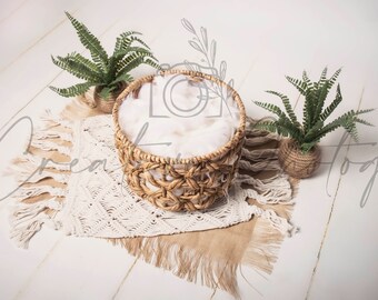 Boho Newborn Digital Background, Simple, Baby Digital Composition, minimalistic