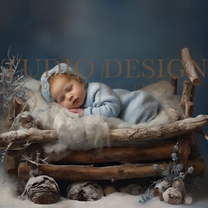 Newborn Winter Christmas Digital Background, Newborn Digital Backdrop, Christmas Backdrop Photography Overlay, snowy minimal composite