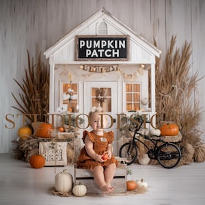 Halloween Digital Backdrop , children Digital composition, spooky cute background kids overlay, pumpkins, autumnal tones, fall digital scene