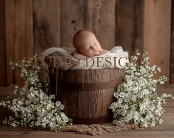 Digital Backdrop Newborn Floral basket, Newborn Digital Photo Prop, baby Prop, floral Composite, baby floral composition, newborn background