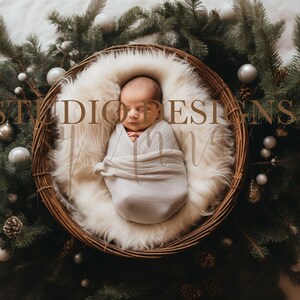 Newborn Winter Christmas Digital Background, Newborn Digital Backdrop, Christmas Backdrop Photography Overlay, Photo Prop xmas, composition