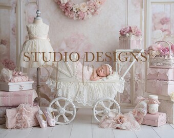 Newborn Princess Digital Background, Newborn Digital Backdrop, princess Backdrop Photography Overlay, Photo Prop, newborn background