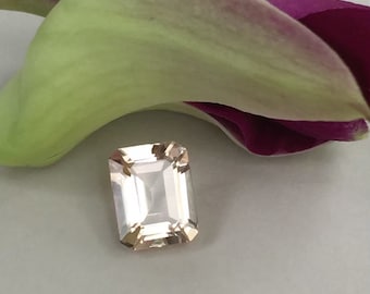 1.84ct Morganite Beryl Emerald Cut Triple A Quality- Peach Pink Morganite 7mm x 9mm x 4.3mm-Genuine Rectangle Morganite Loose Customize Ring