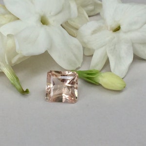 2.47ct Morganite Beryl Asscher Cut- Cushion Peach Morganite 8.2mm- Square Genuine Morganite Natural Customize Jewelry- Radiant Cut