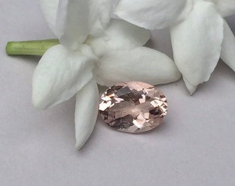 3.10ct Morganite Pink Beryl Oval Cut- Natural Oval Peach Morganite 11.2mm x 8.4mm- Genuine Morganite Peach Customize Jewelry