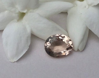 1.70ct Morganite Beryl Oval Cut- Natural Oval Peach Morganite 9mm x 7.5mm x 4.3mm- Genuine Morganite Peach Customize Jewelry