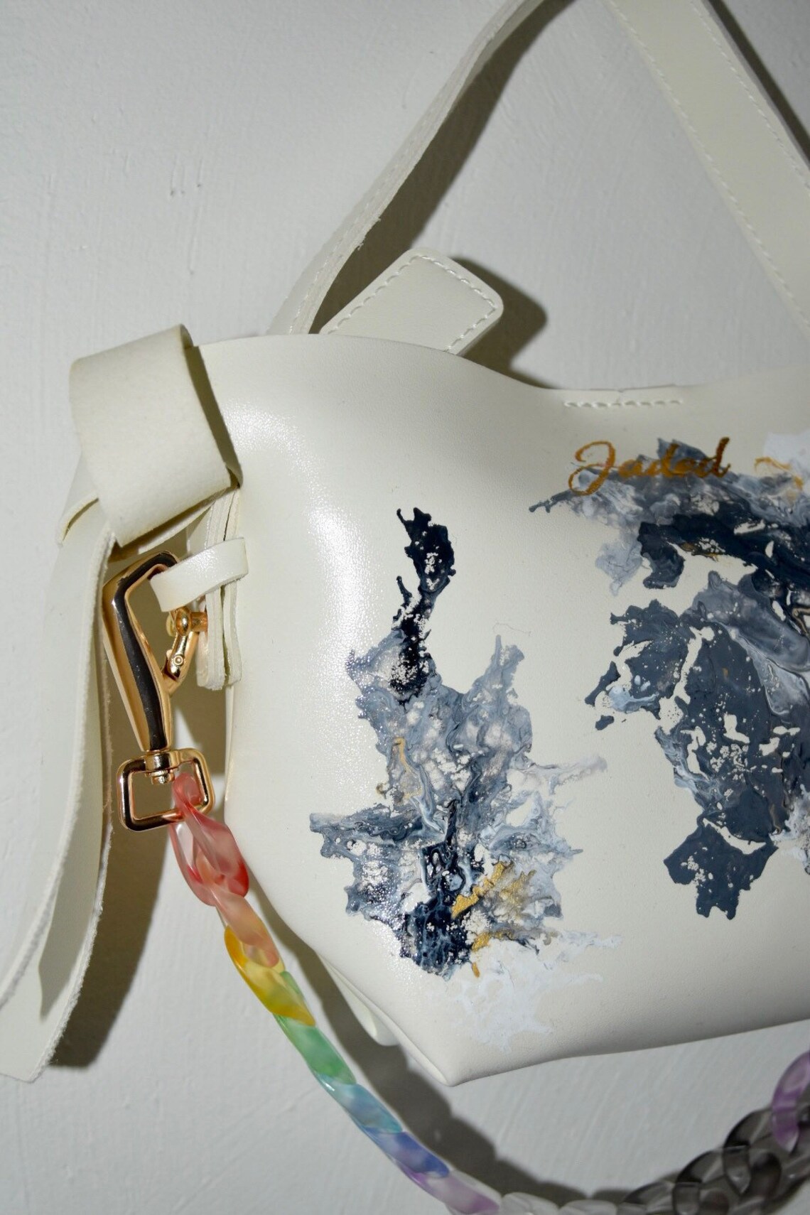 Acrylic Paint Pour Handbag Handmade Satchel Acrylic Link Etsy