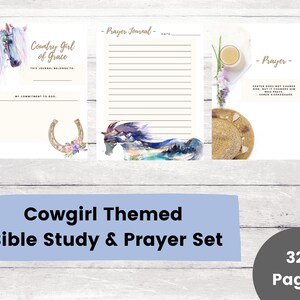 Cowgirl Bible Study and Prayer Journal Printable | Instant Download, Bible Study Planner, Sermon Notes, Bible Challenges