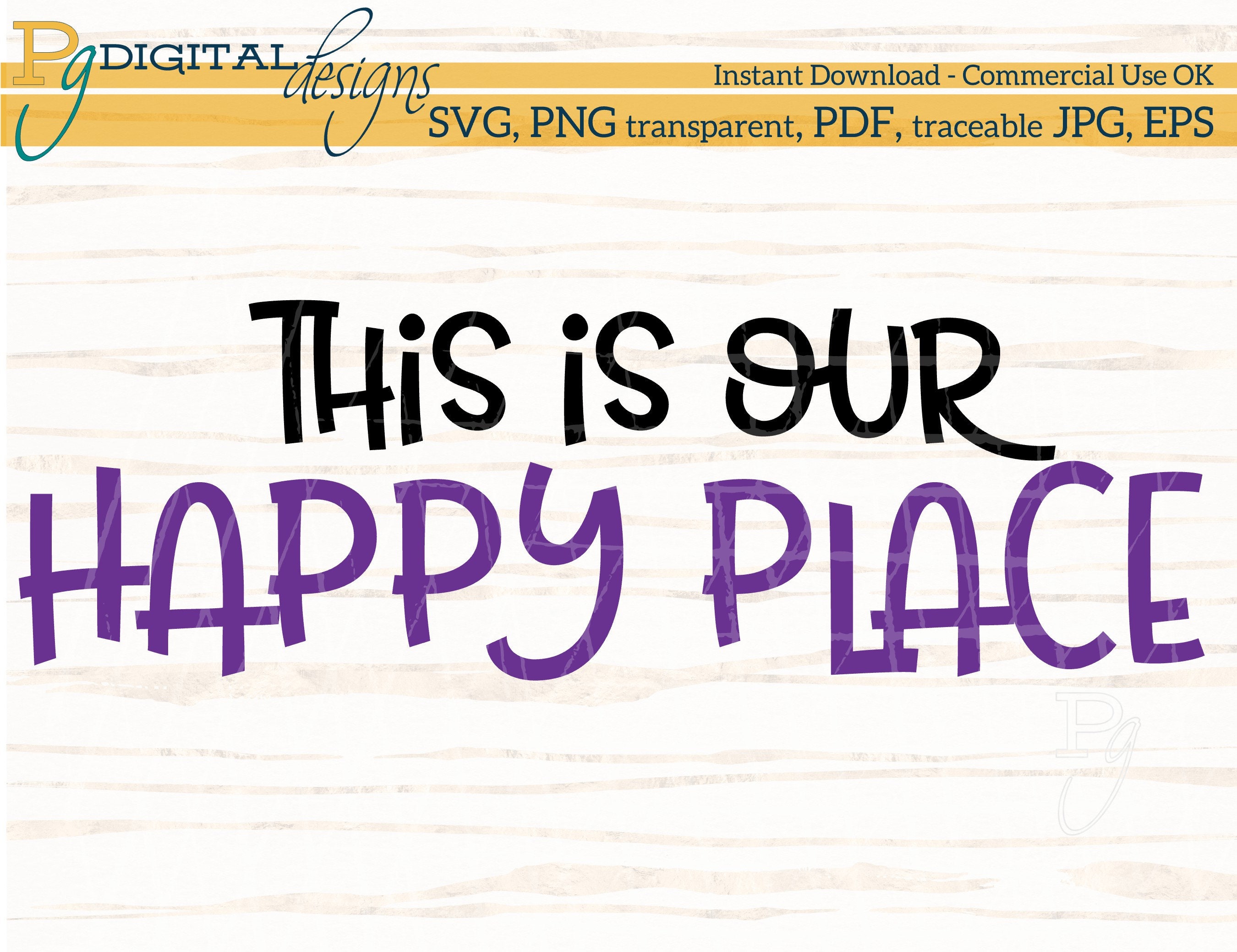 Download Happy Place Sign Daycare Svg Playroom Printable Home Cut Etsy