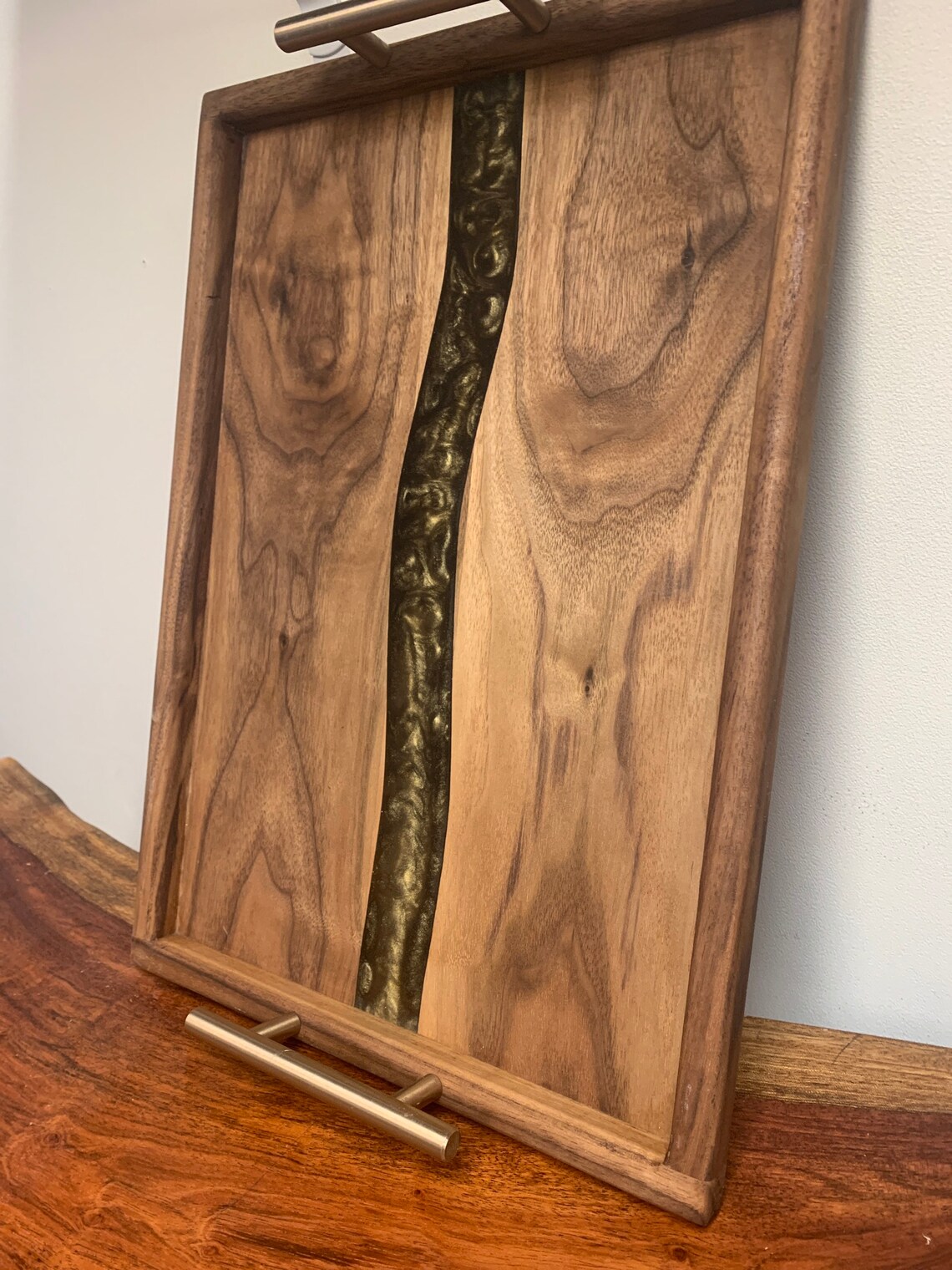 Wood Cheese Board Epoxy Resin Charcuterie Board River Etsy