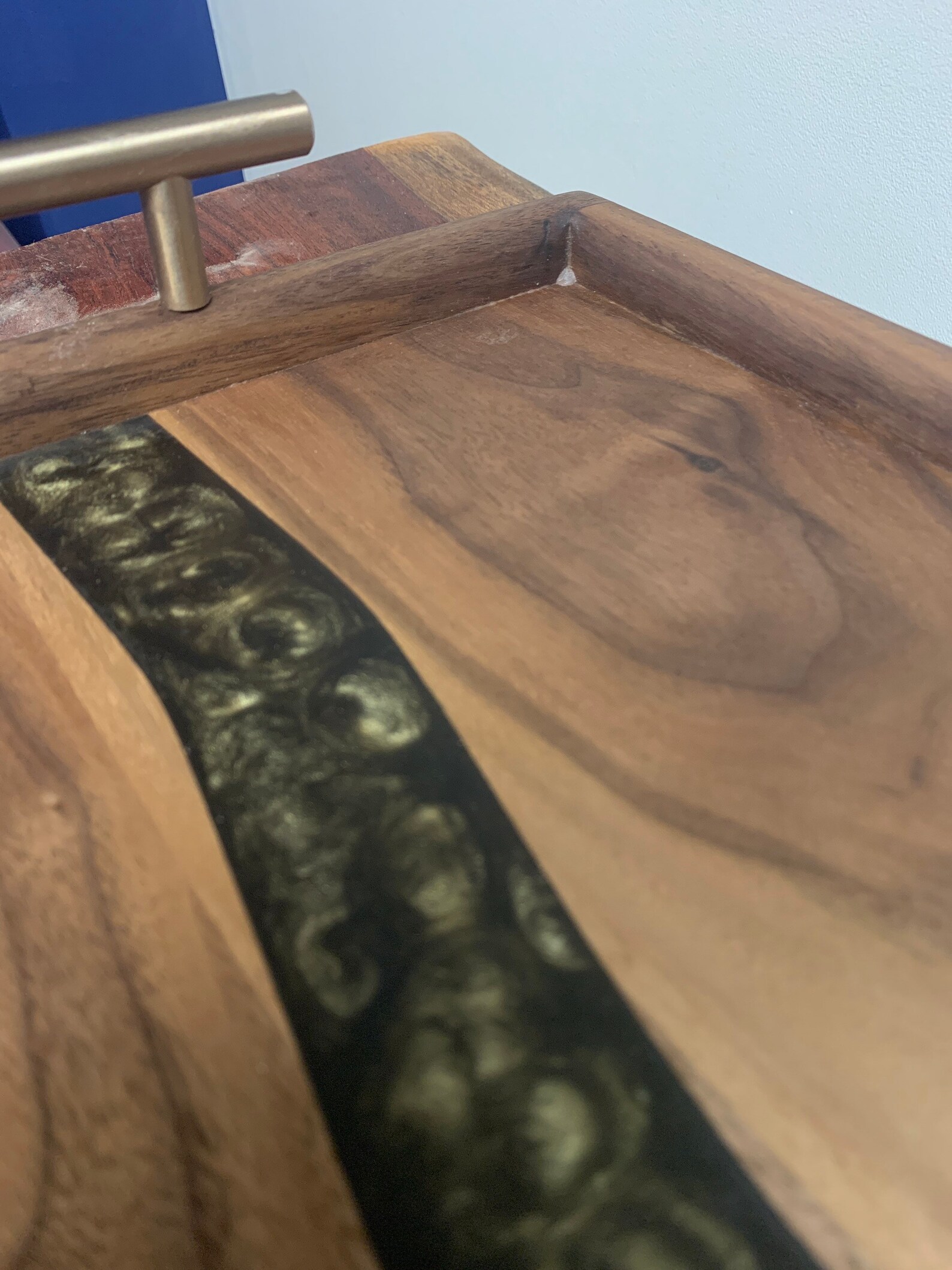 Wood Cheese Board Epoxy Resin Charcuterie Board River Etsy