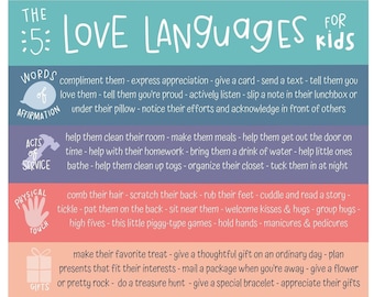 5 Love Languages for Kids Printable