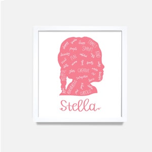 All About Me Silhouette Digital Download, Boy Silhouette, Girl Silhouette, Child Portrait Silhouette, Child Silhouette