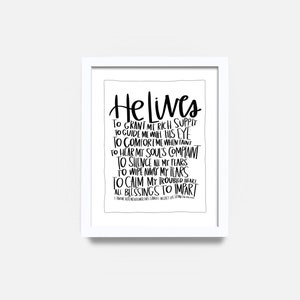 He Lives Digital Handlettering Druck