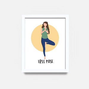 Tree Pose Printable, Yoga Art, Yoga Prints, Yoga Digital Drawings, Namaste, Yoga Art, Printable Yoga Digital Drawing