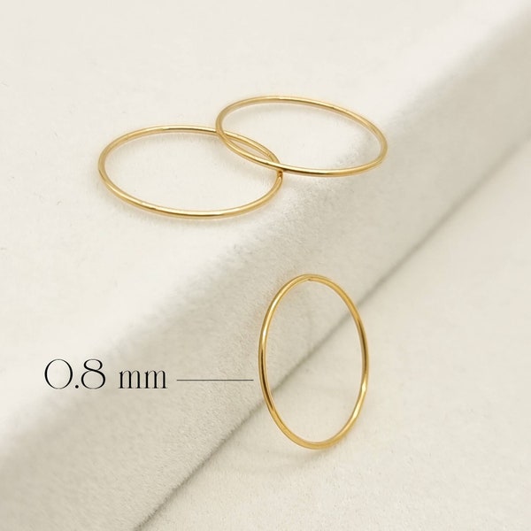 Super Dainty Stacking Ring, Thin, Minimal, Plain Gold Band