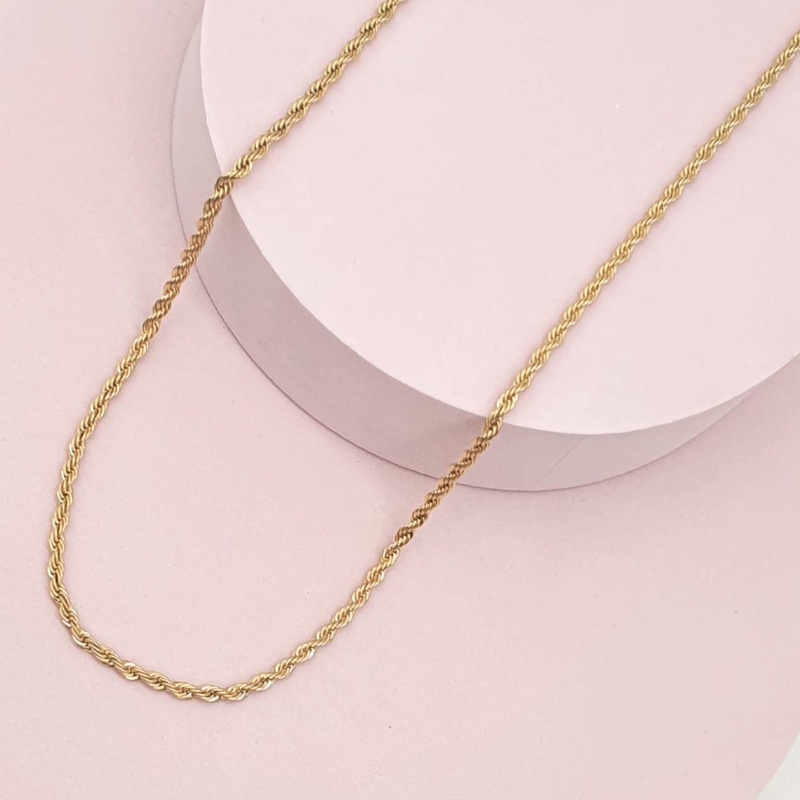 Gold Twist Kette 2MM Gold Seil Kette Halskette Gedrehte | Etsy