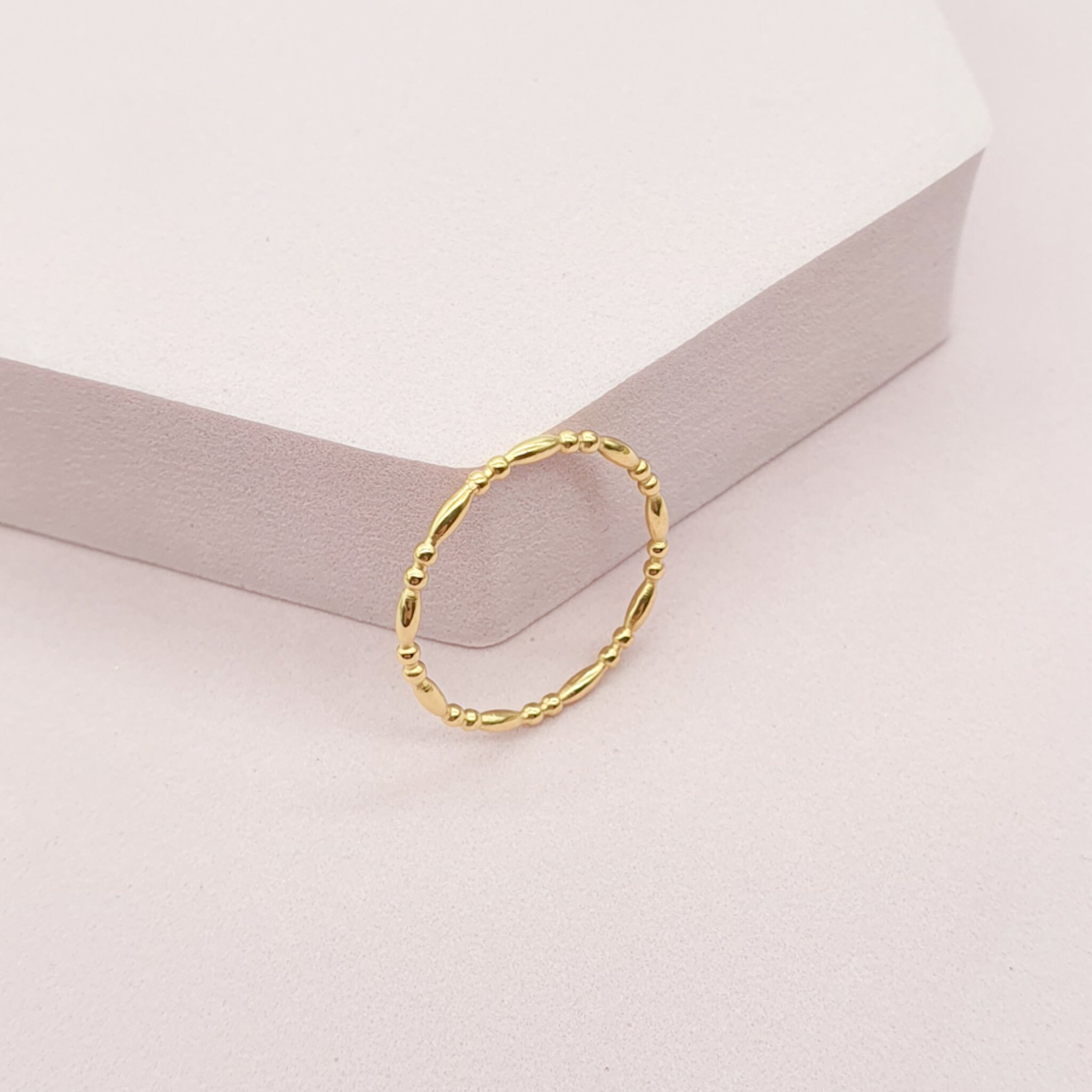 Gold Ball Stacking Ring Dainty Stackable Bead Thin Band | Etsy